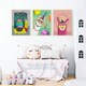 image 2 of Set of 3 Girl Kids Bedroom Llama Cool White Yellow Pink Camping Party Wall Art Print A4