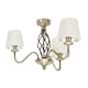 image 4 of ValueLights Memphis Traditional Antique Brass 3 Light Ceiling Light Chandelier with Fabric Lampshades - Bulbs Included