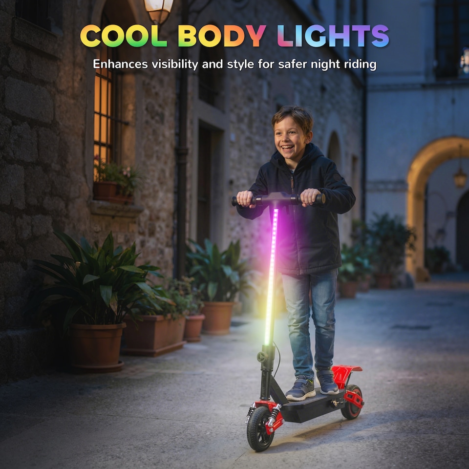 image 1 of AIYAPLAY Electric Scooter for Kids with LCD Display, Up to 15 KM/H, Red | Red | Red and Black