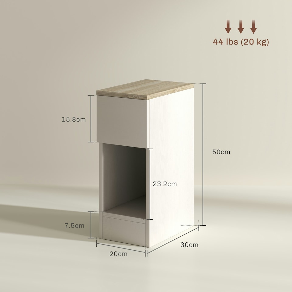 image 1 of HOMCOM Bedside Tables Set of 2, Nightstands for Bedroom, Living Room, White