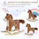 image 3 of HOMCOM Kids Plush Rocking Horse with Sound Moving Mouth Wagging Tail Children Rocker Ride On Toy Gift 3-6 Years Brown