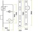 image 2 of Golden Grace Euro Mortise Sash Lock Body Backset in Polished Chrome Finish - 75mm Chrome