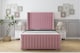 image 1 of Sloomy Marlborough Pink Plush Bed Frame With 50"  Upholstered Wingback Headboard 4'6 Double