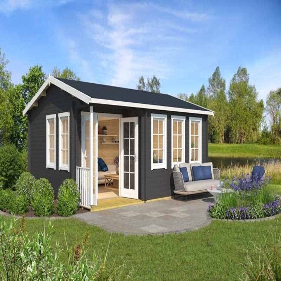 image 1 of Sri Lanka w/o doors + Sri Lanka 44 SGC-Log Cabin, Wooden Garden Room, Timber Summerhouse, Home Office - L600 x W521.8 x H285 cm Brown
