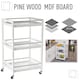 image 6 of HOMCOM 3-Tier Home Trolley Kitchen Storage Cart w Steel Bars 4 Universal Wheels Rolling Unit Organiser Living Room White