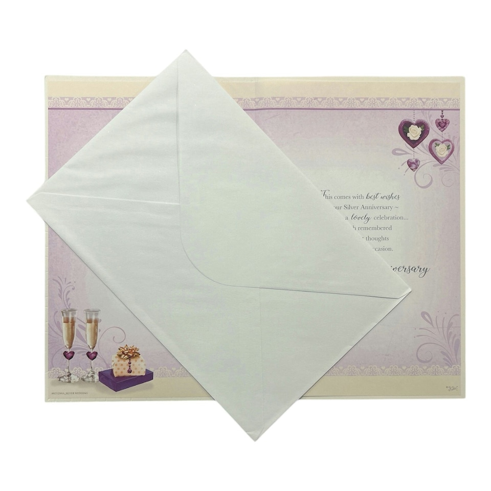image 1 of Silver Wedding Keepsake Treasures Traditional Design 40th Anniversary Card