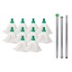 image 1 of Mop Head Refills (10 Super Absorbent Mops With 140cm Handle) For Hard Floor Mopping Cleaning Home office and Commercial Use Green | Green