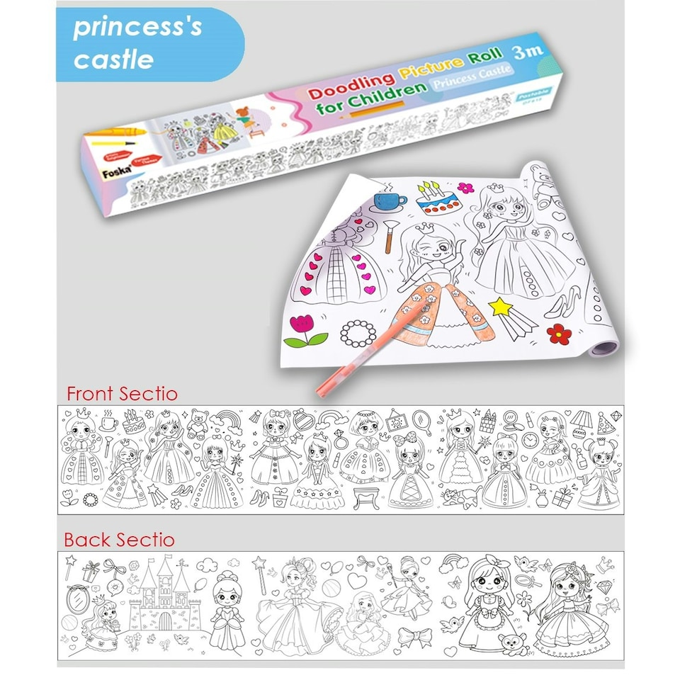 image 1 of Princess's Castle Design Painting Paper Roll