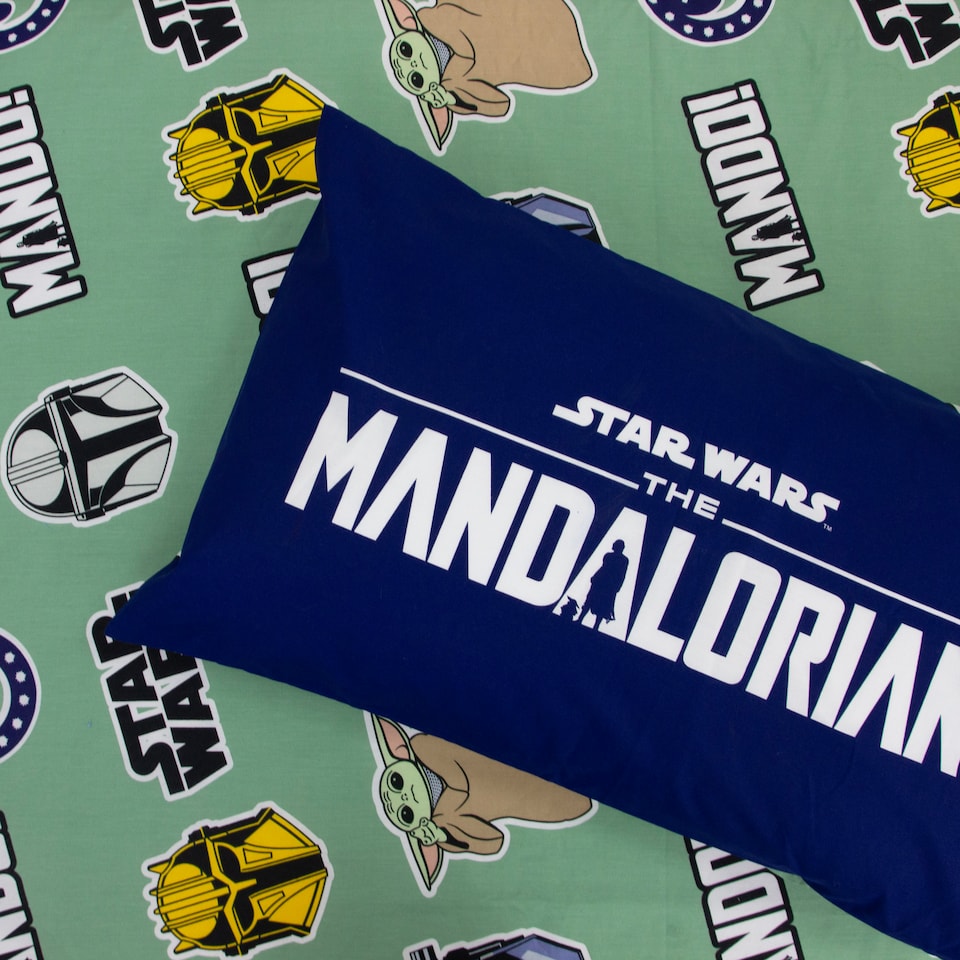 image 1 of Mandalorian Friend Glow In The Dark Single Duvet Cover