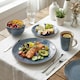 image 5 of Alivio 16-Piece Porcelain Dinner Set for 4 - Modern Ceramic Dinnerware Set with Plates, Bowls & Mugs, Microwave & Dishwasher Safe | Grey | 1