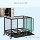 image 3 of PawHut Metal Kennel Cage with Wheels and Crate Tray for Pet Dog Medium Black