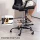 image 6 of HOMCOM Drafting Chair, Ergonomic High Office Chair with Flip-up Armrest, Mesh Back, Lumbar Support, Adjustable Foot Ring, Swivel Wheels, for Standing Desk, Black | Black