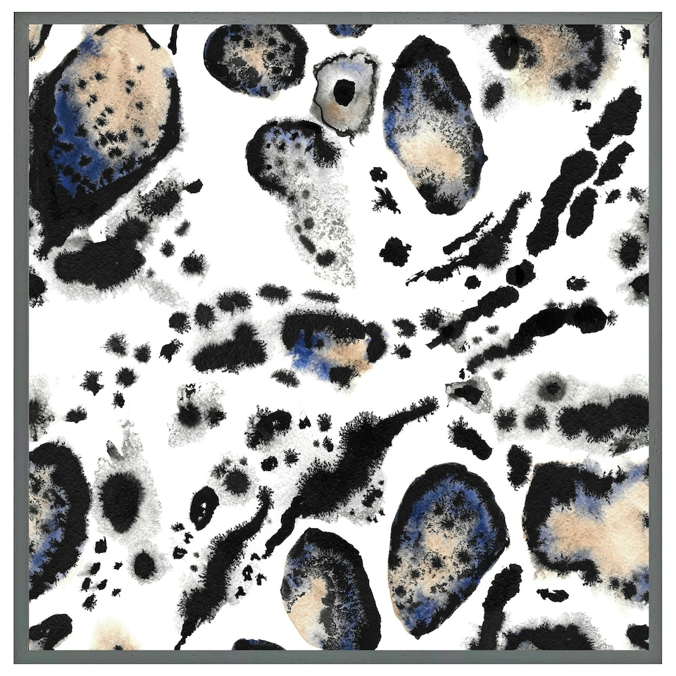 image 1 of Leopard print with blue (Picture Frame) White | XL