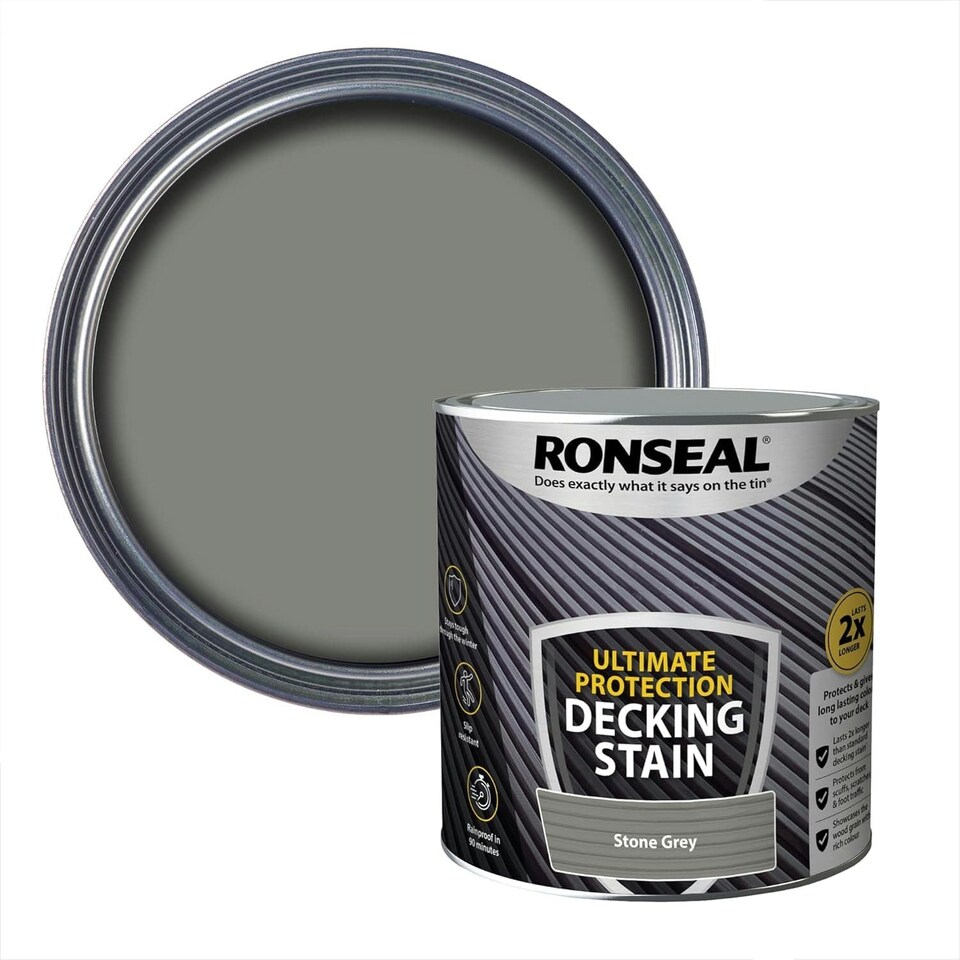 image 1 of Ronseal Ultimate Decking Stain Stone Grey 2.5L