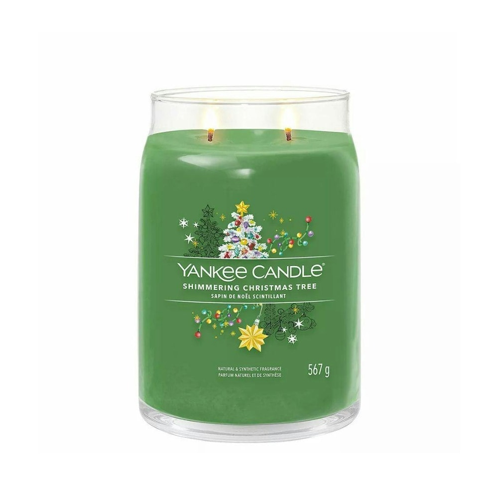 image 1 of Yankee Candle Signature Shimmering Christmas Tree Large Jar Green 567g Green | L