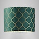 image 6 of Modern Soft Brushable Forest Green Velvet 25cm Lamp Shade with Gold Foil Decor | Green