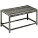 image 1 of Outsunny Outdoor Coffee Table, PE Rattan Side Table w/ Plastic Board, Grey