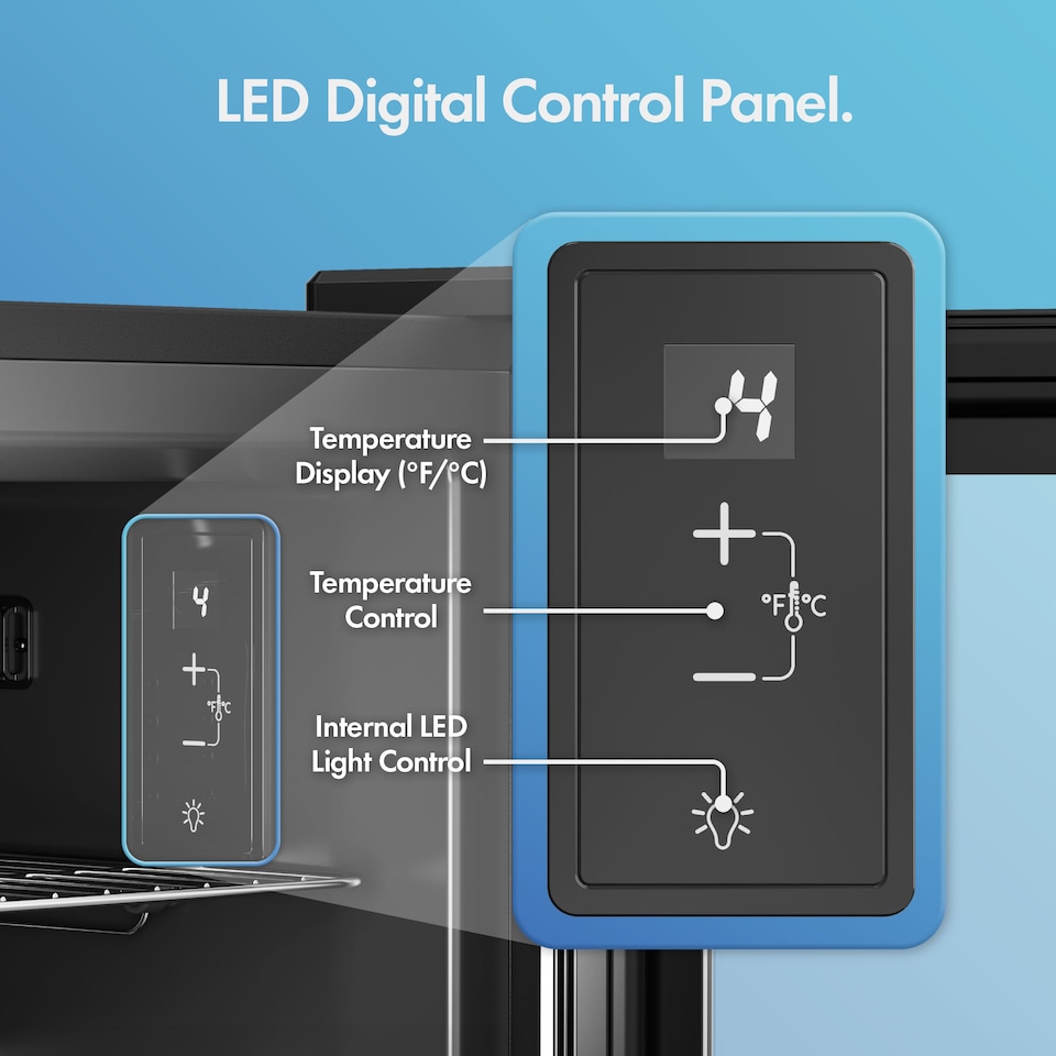 image 1 of VonHaus Drinks Fridge 43L with Reversible Glass Door