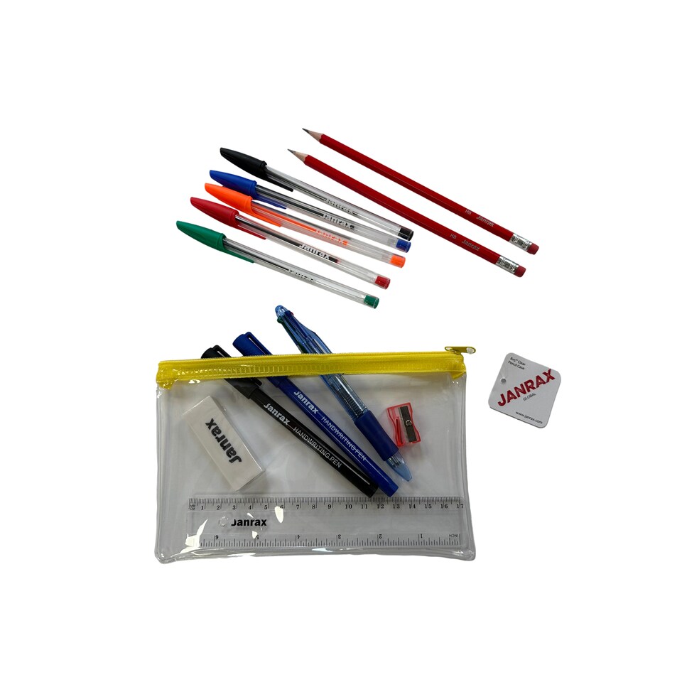 image 1 of Stationery Filled Yellow Zip 8x5" Pencil Case