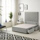 image 2 of Sunburst Divan Bed with 2 Drawers & 54'' Floor Standing Headboard Tweed Fabric | Grey | Grey
