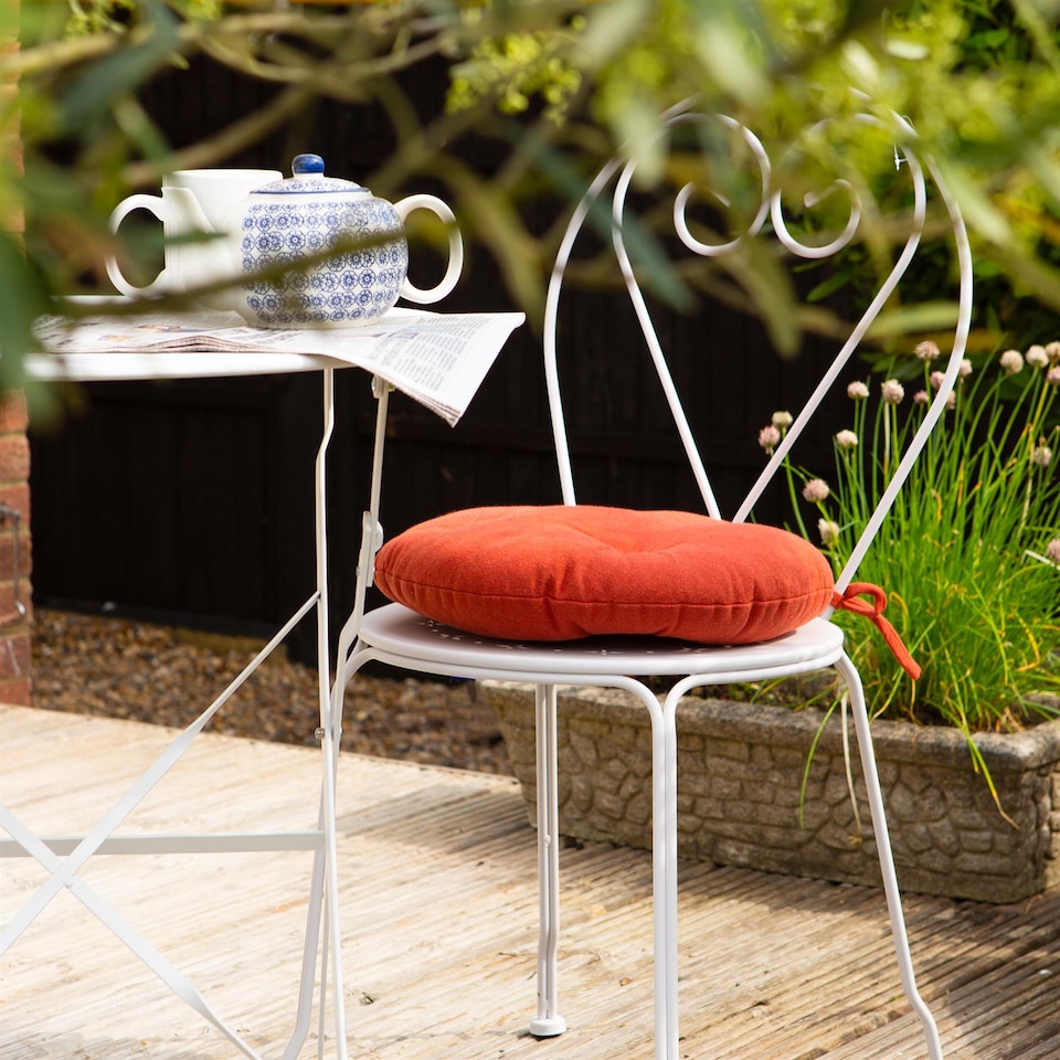 image 1 of Harbour Housewares Round Garden Chair Seat Cushion - Paprika | Red | Paprika