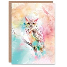 Light Colourful Animal Modern Splash Forest Him Her Birthday Card