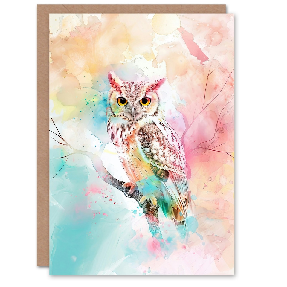 image 1 of Light Colourful Animal Modern Splash Forest Him Her Birthday Card