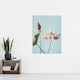 image 4 of Pink Lotus Flower Blooms Vintage Japan Wall Art Print Kazumasa 24x32"