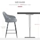 image 7 of HOMCOM Bar Stools Set of 2, Velvet-Touch Fabric Counter Height Bar Chairs, Kitchen Stools with Steel Legs for Dining Area, Kitchen Island Barstools, Grey