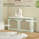 image 3 of HOMCOM Boho Shoe Bench with Padded Seat and 2 Flip-Drawers Green