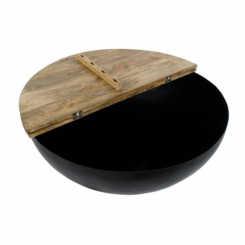image 1 of Side table DKD Home Decor Brown Black Metal Mango wood 95 x 95 x 40 cm 93,5 x 93,5 x 40 cm