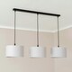 image 1 of ValueLights Reni Grey Drum Shade 3 Drop Bar Matte Black Diner Ceiling Light with LED Bulbs Black