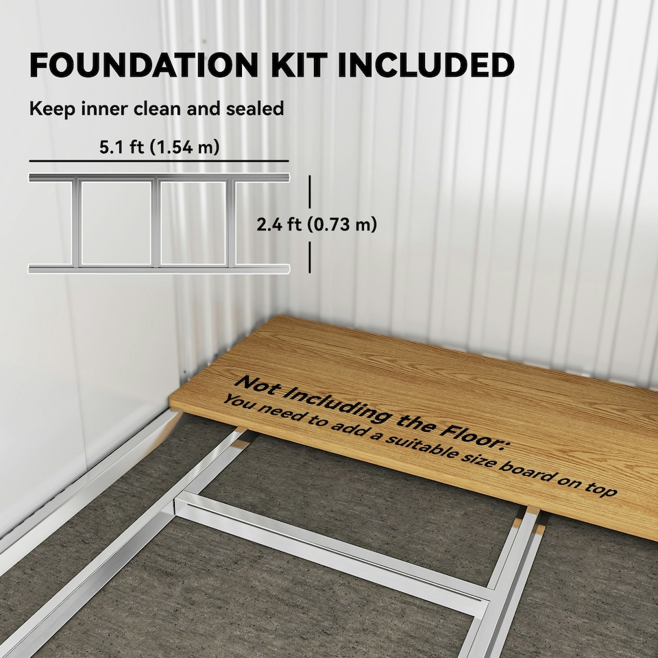 image 1 of Outsunny 6.5x4FT Garden Shed Lockable Metal Tool Shed Light Grey Wood Effect Grey | Light Grey
