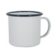 image 4 of Argon Tableware White Enamel Mugs - 375ml - Navy - Pack of 6