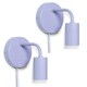 image 4 of ValueLights Jordy Pair of - Plug in Colour Pop Lilac Easy Fit Wall Lights