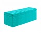 image 4 of 150cm Safar Large Striped Storage Ottoman Box, Teal Plush Velvet Upholstered Deep Storage Ottoman End of Bed Bench