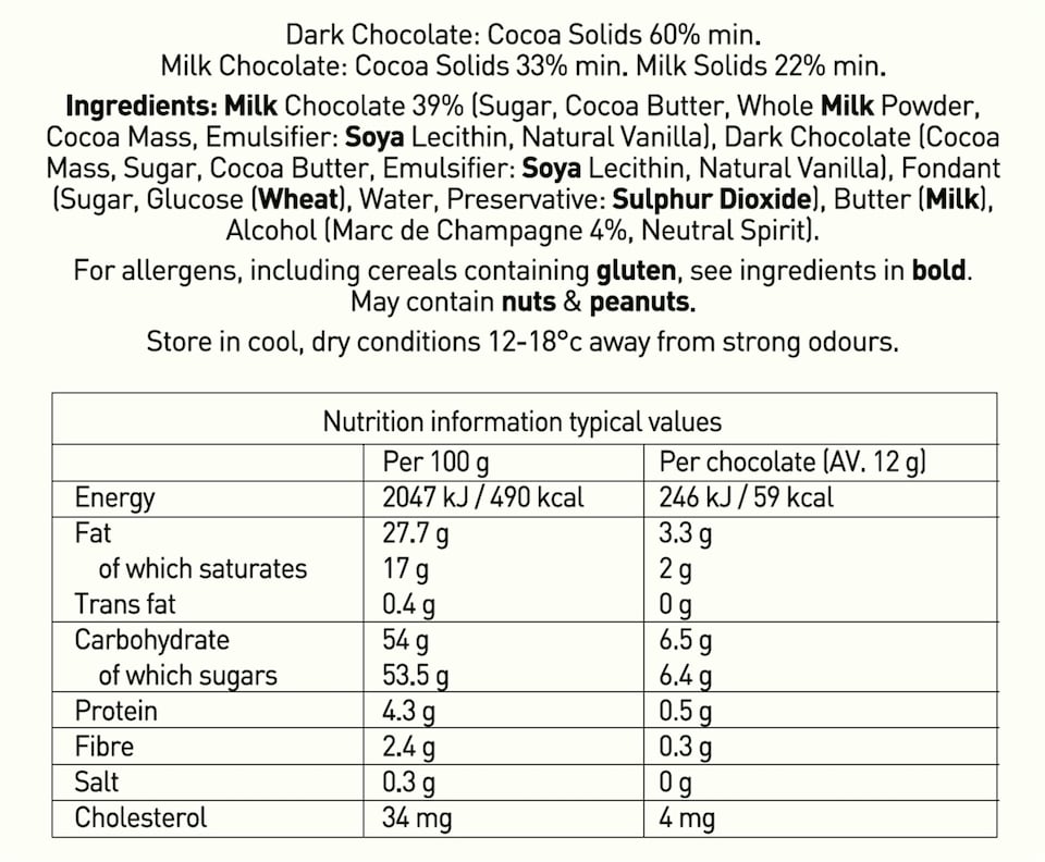 image 1 of Holdsworth Chocolates Marc De Champagne Truffles | Milk  | 100g