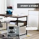 image 6 of HOMCOM Tiltable Drafting Table Home Office Computer Desk w/ Shelf, Rustic Brown