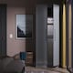 image 2 of Lyon Tall Double Wardrobe in Grey Gloss & Dusk Grey (Ready Assembled) | Grey | Grey Gloss & Dusk Grey