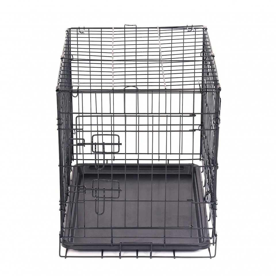 image 1 of Oypla 24" Folding Metal Dog Cage Puppy Transport Crate Pet Carrier