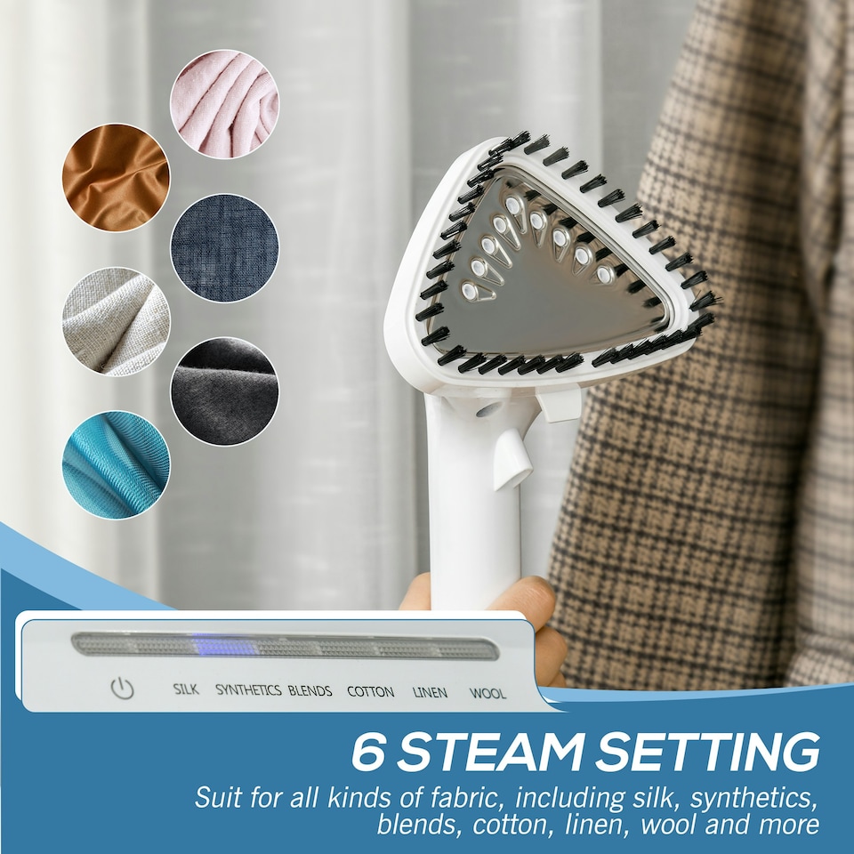 image 1 of HOMCOM Upright Garment Clothes Steamer w/ 6 Steam Setting 1.7L Water Tank