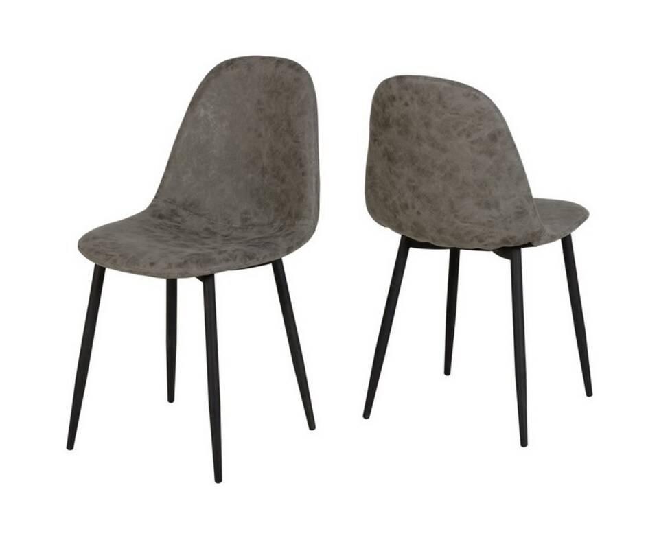 image 1 of Athens Rectangular Dining Set - Concrete Effect - Black - Grey Faux Leather | Grey | 5