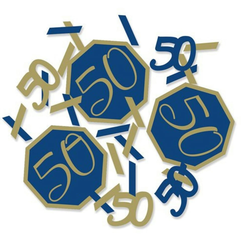 Creative Party Geode 50th Confetti - Blue/Gold - One Size