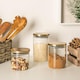 image 7 of Argon Tableware Glass Storage Jars - Gold Lid - 750ml - Modern Round Scandi Organisation Container Glass Jar - Set of 6