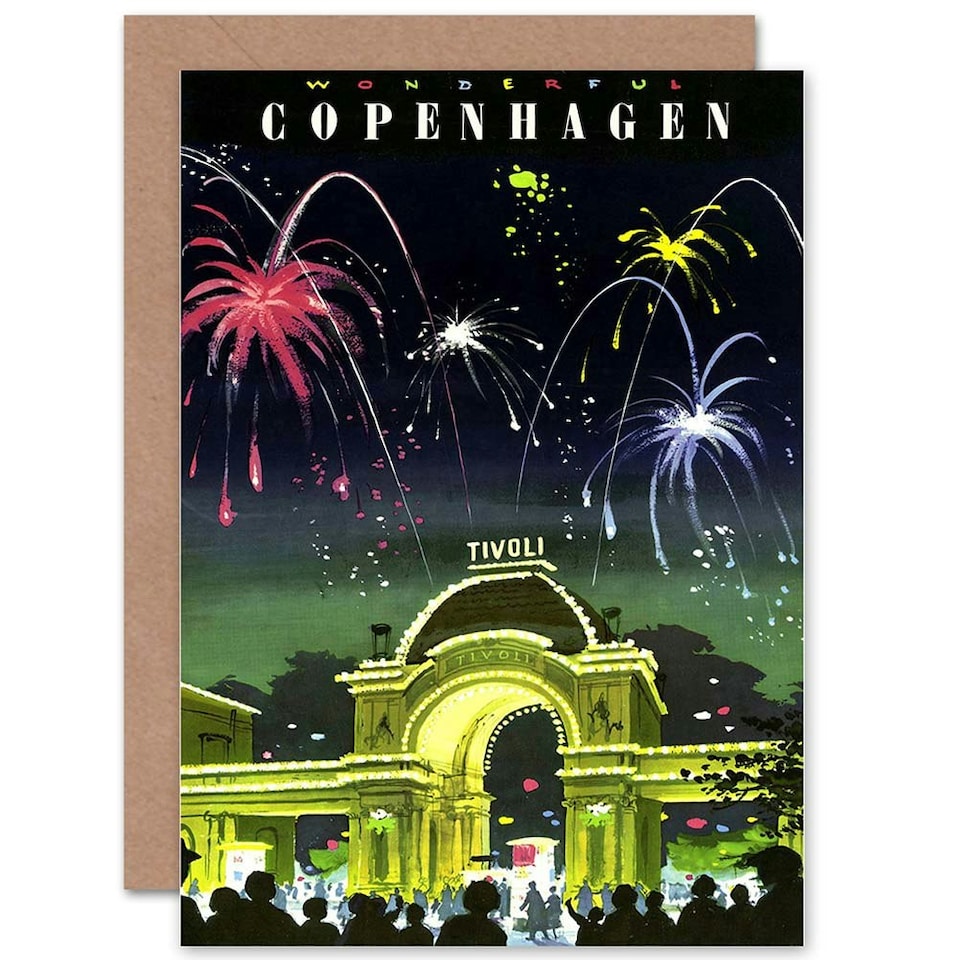 image 1 of Travel Copenhagen Denmark Gardens Goodbye Card