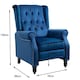 image 8 of Windsor Luxury Pushback Recliner Armchair Blue