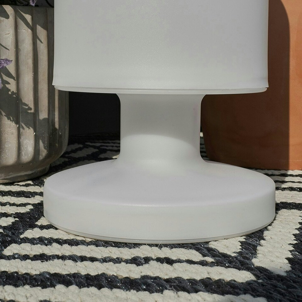 image 1 of ValueLights LED Colour Changing IP44 Rated Outdoor White Rechargeable Table Lamp Warm White