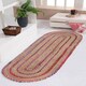 image 2 of FIESTA Oval Rug Braided Hand Woven - Jute - L75 x W120 - Multicolour Multi