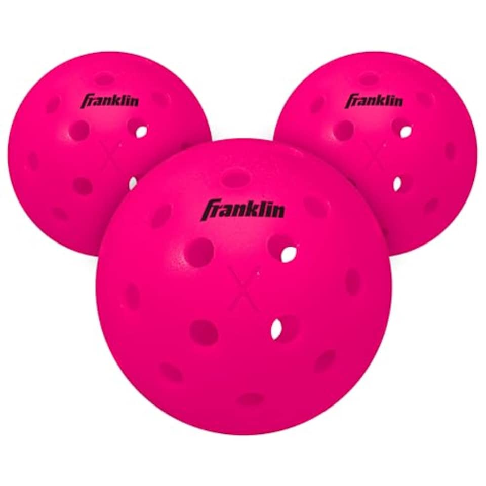 image 1 of Franklin Sports Pickleball-X Performance 40 Outdoor Balls-Pink