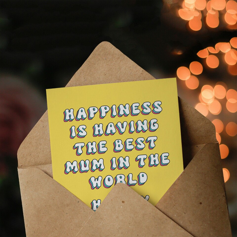 image 1 of Happiness is World's Best Mum Mum Mam Mother Mummy Birthday Card